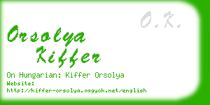 orsolya kiffer business card